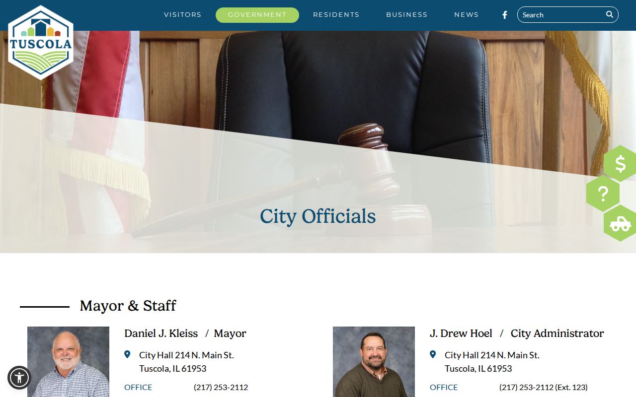 Tuscola criminal records police chief and city officials contact
