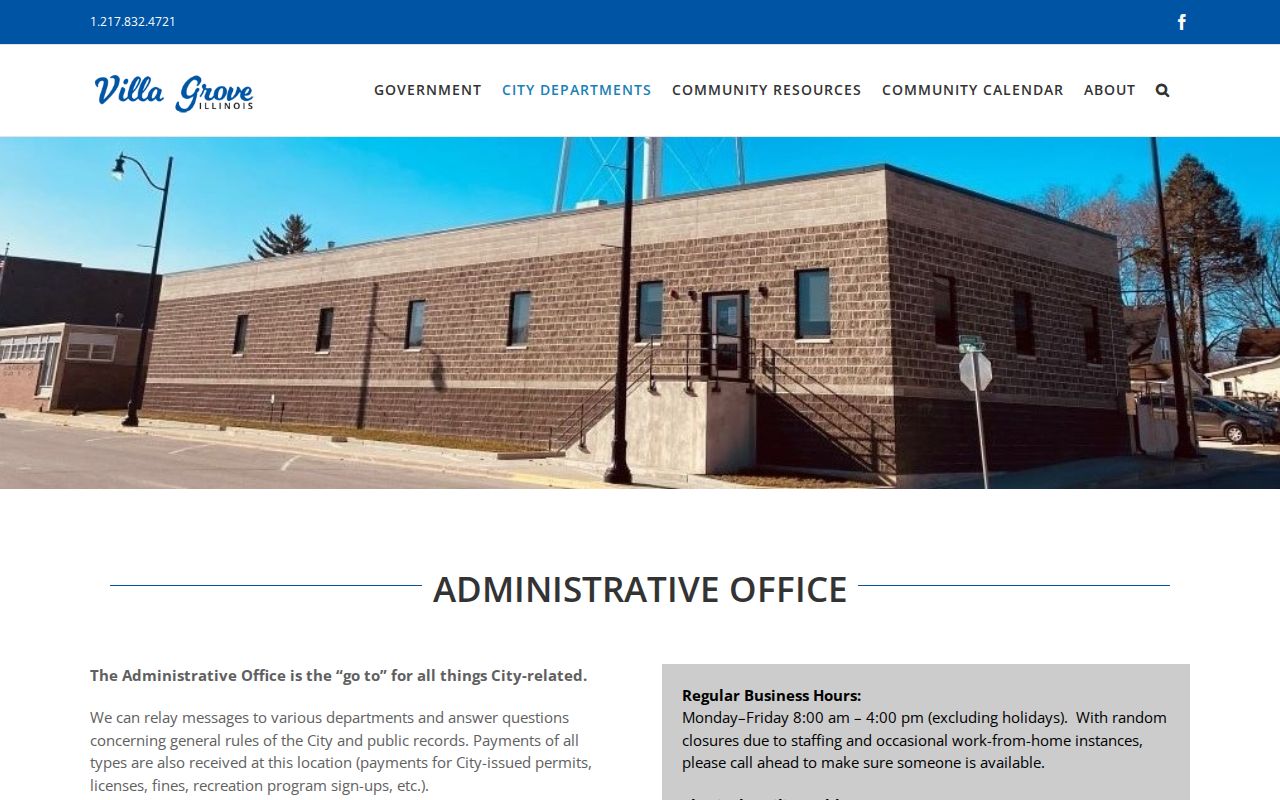 Villa Grove criminal records police department contact page